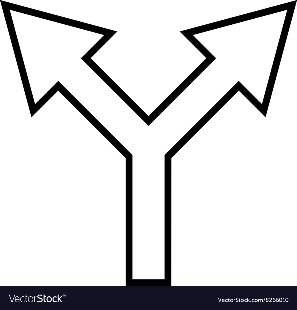 Junction arrow up contour icon