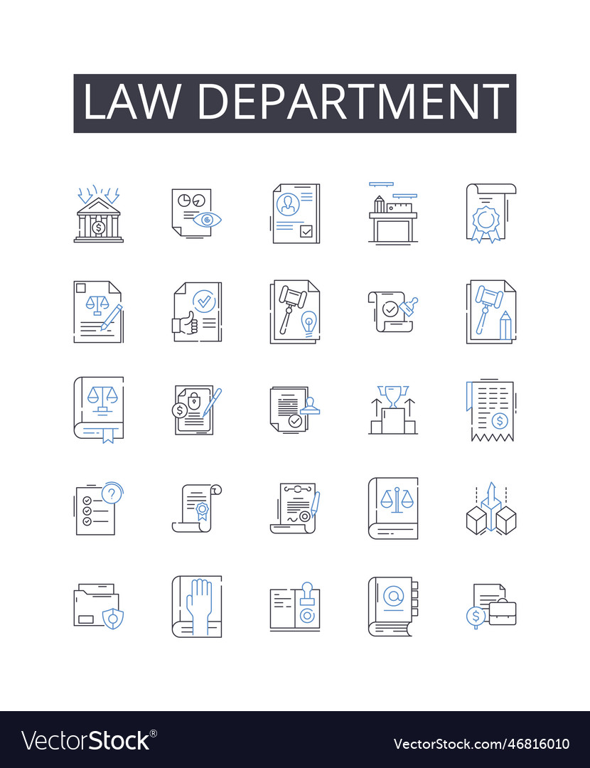 Law department line icons collection thrifty Vector Image