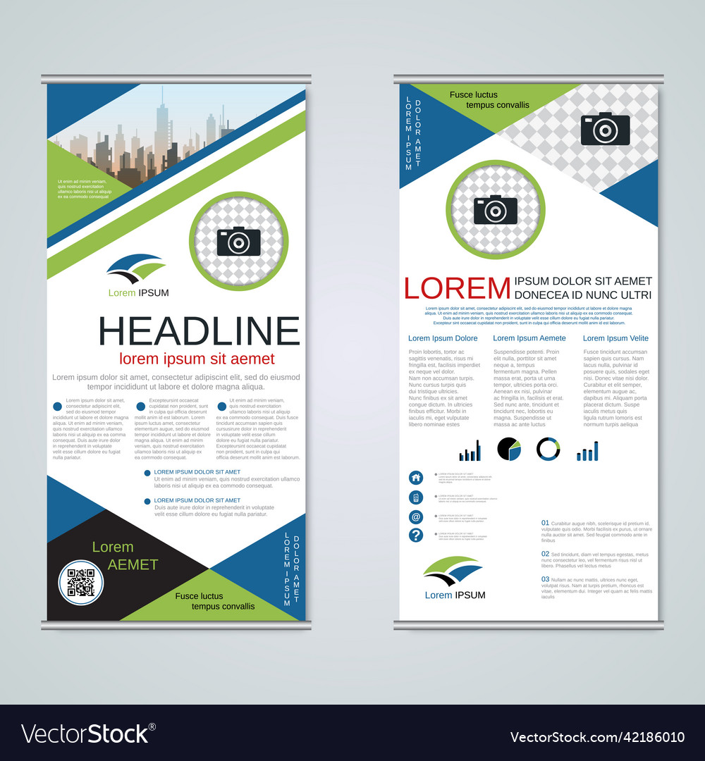 Modern geometric roll-up business banners template