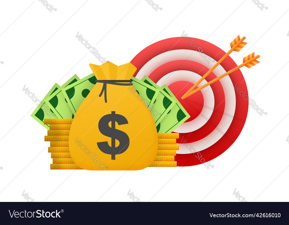 Money finance and target sign business financial Vector Image