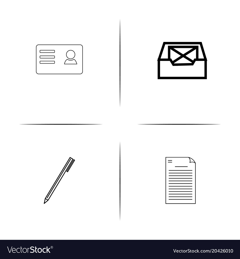 Office simple linear icon setsimple outline icons