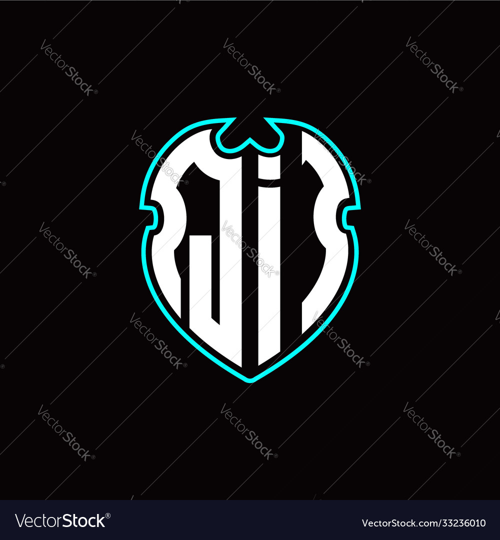 Q i initial logo design with a shield shape vector image Q i initial logo design with a shield shape