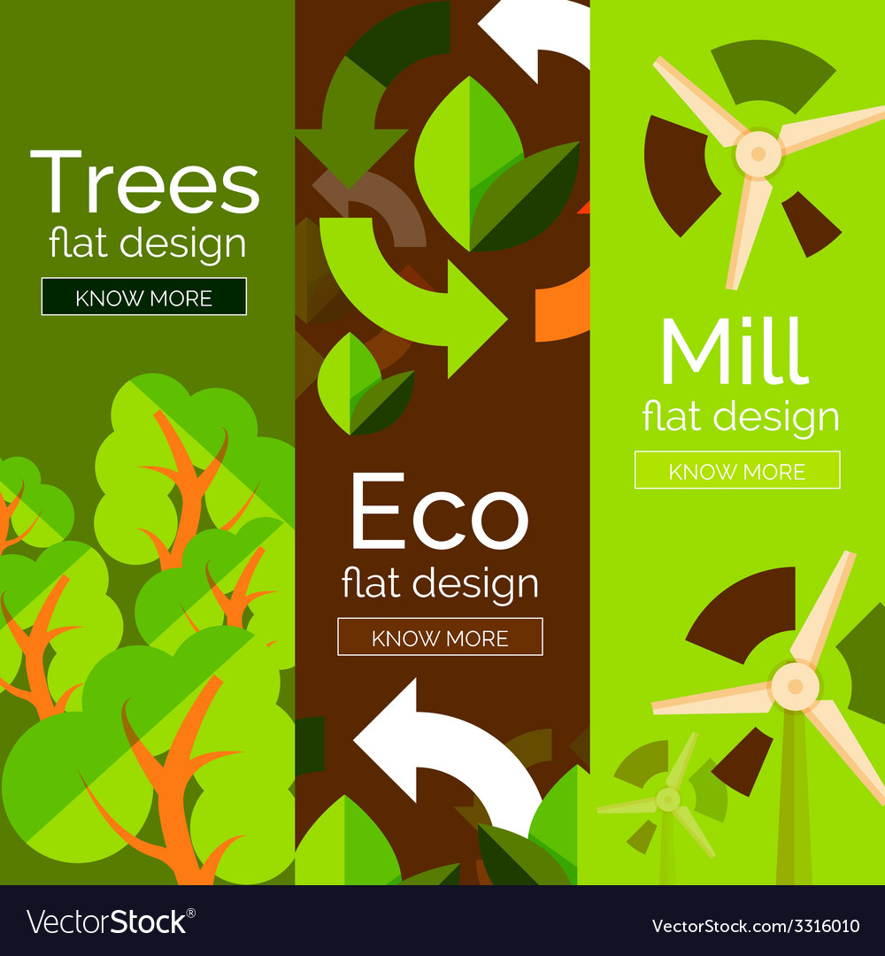 Set of flat design eco concepts