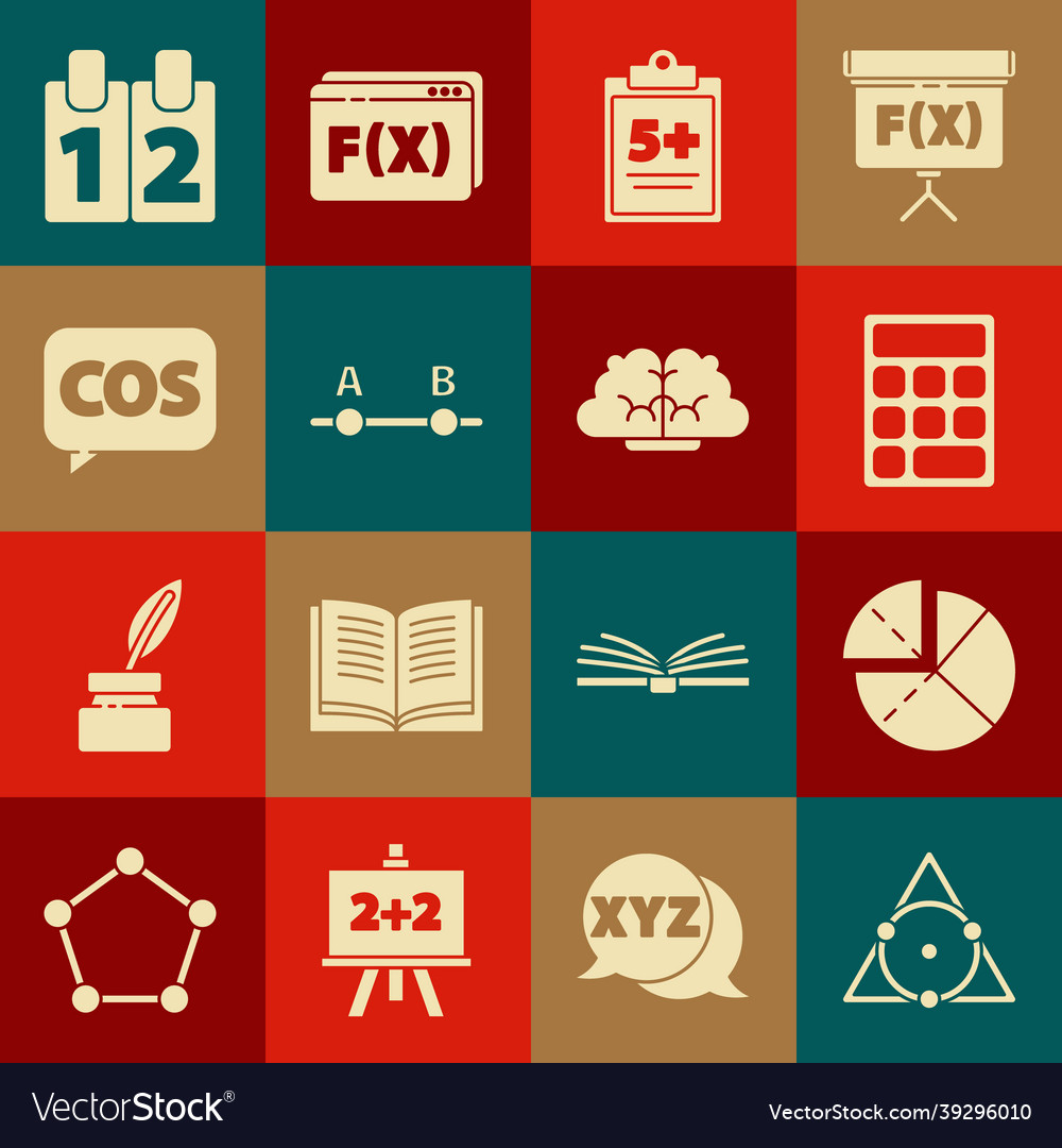 Set triangle math graph schedule chart diagram vector image Set triangle math graph schedule chart diagram