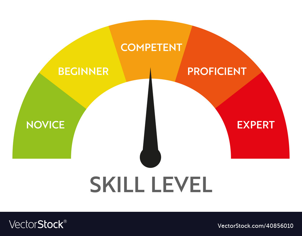 Skill level meter indicator vector image Skill level meter indicator