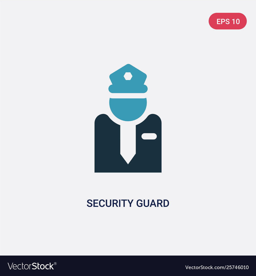 Two color security guard icon from museum concept