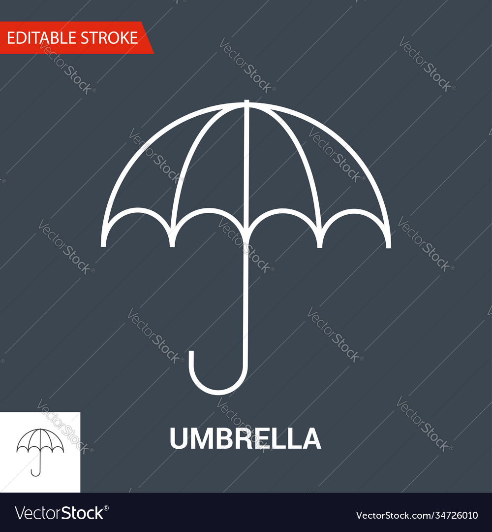 Umbrella icon thin line