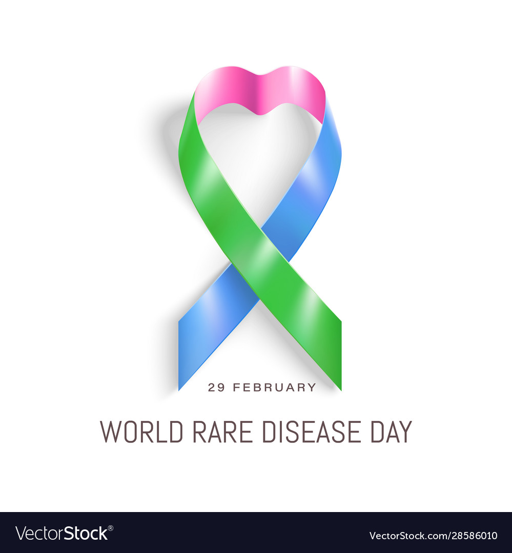 World rare disease day poster with ribbon Vector Image