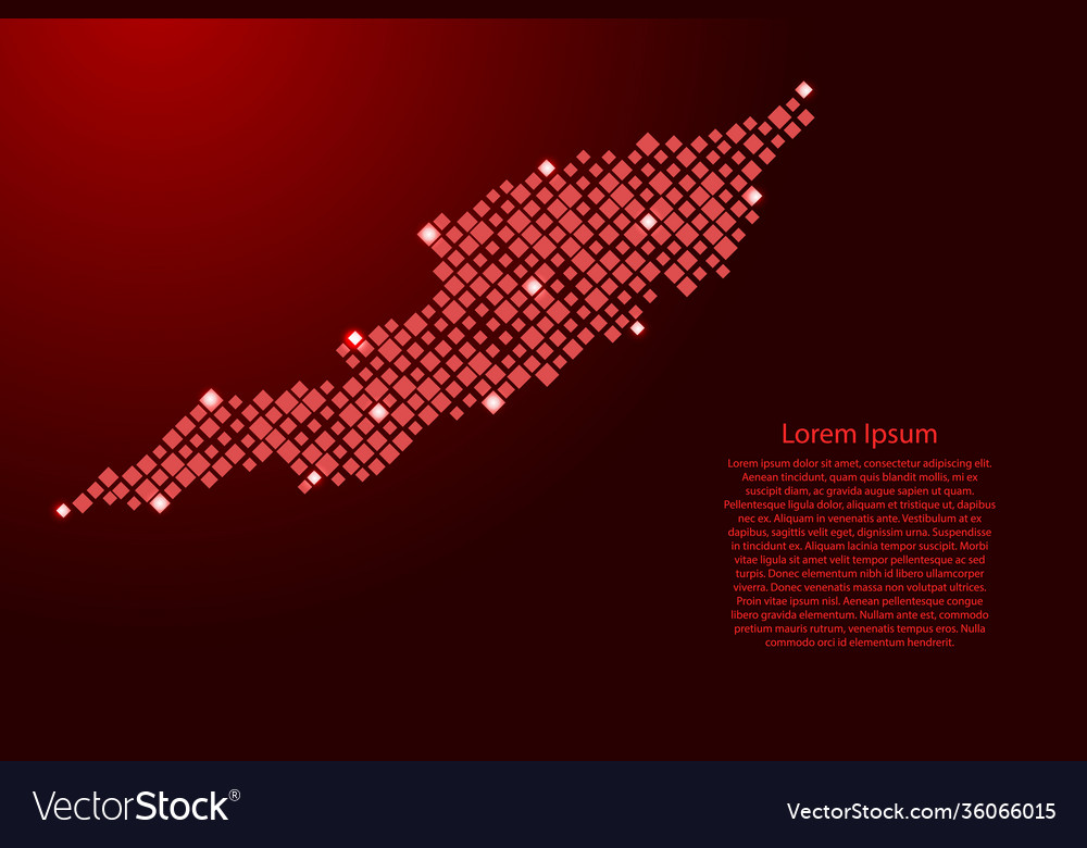 Anguilla map from red pattern rhombuses vector image Anguilla map from red pattern rhombuses