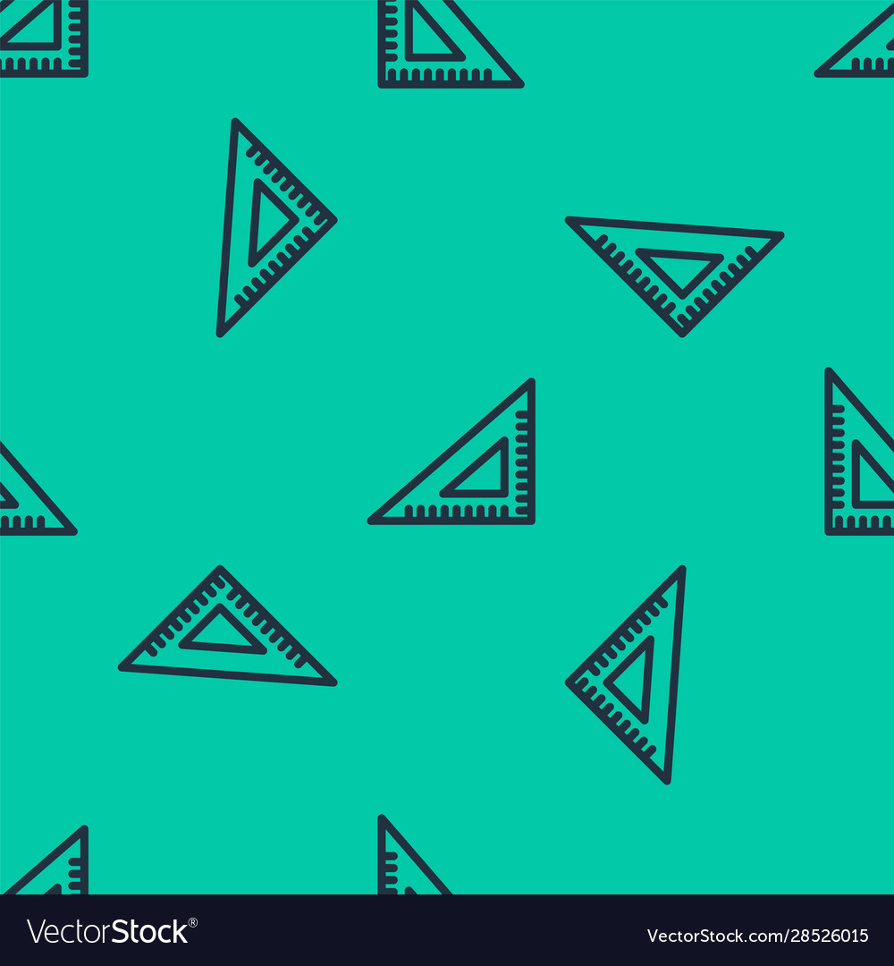 Blue line triangular ruler icon isolated seamless