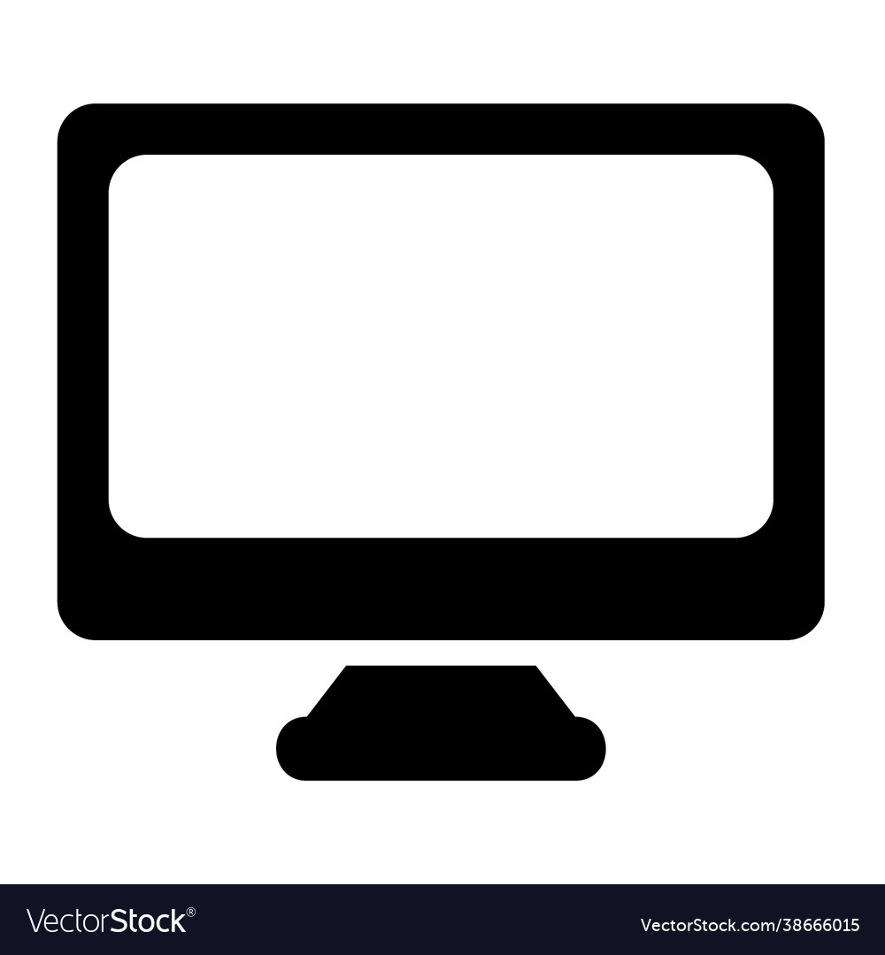 Computer icon in solid style for any projects vector image Computer icon in solid style for any projects