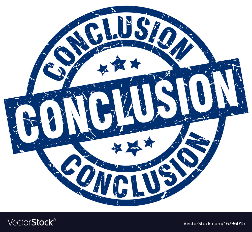Conclusion blue round grunge stamp