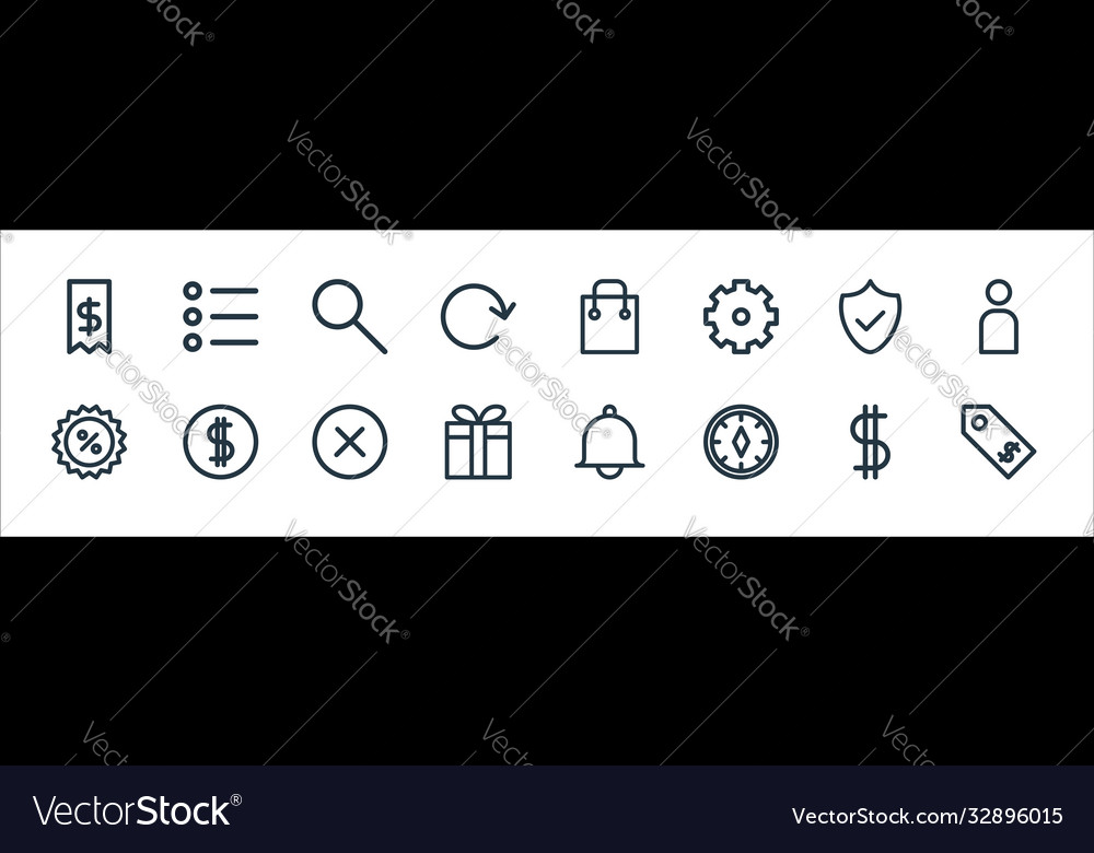 Ecommerce starter pack line icons linear set