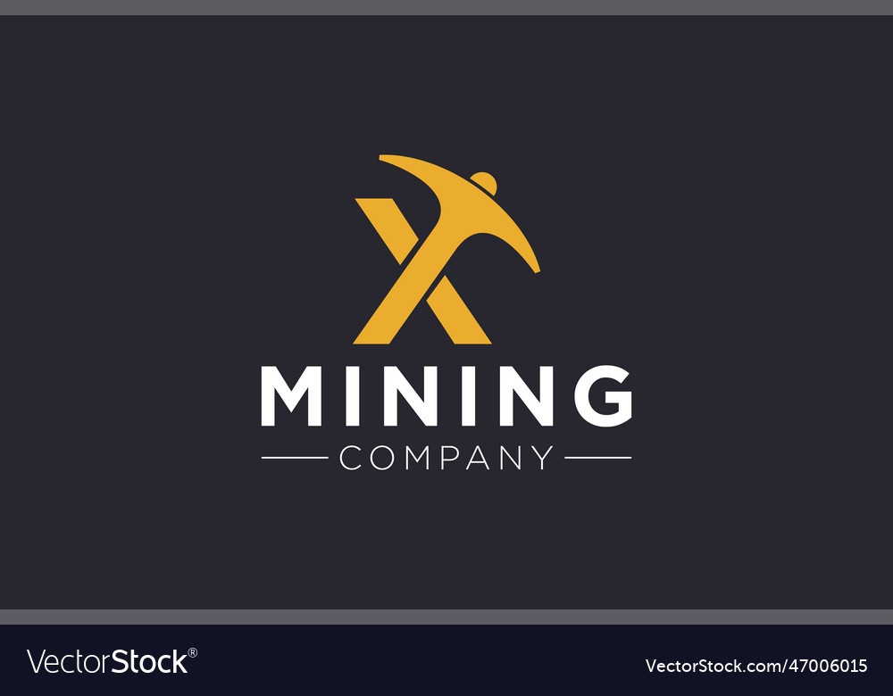 Letter x mining logo icon design template