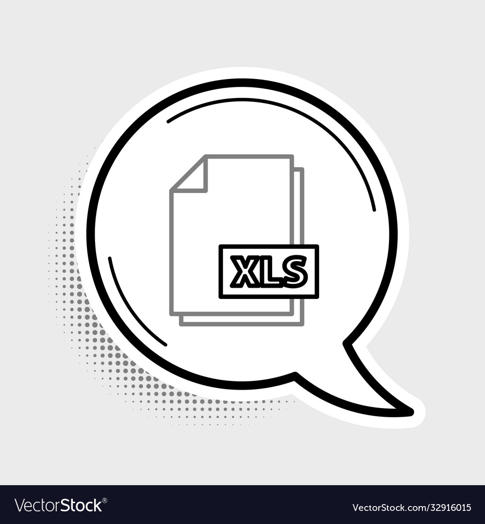 Line xls file document download button icon vector image Line xls file document download button icon