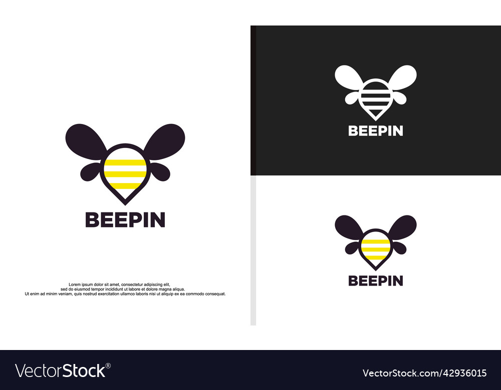 Logo graphic of bee combined with point symbol