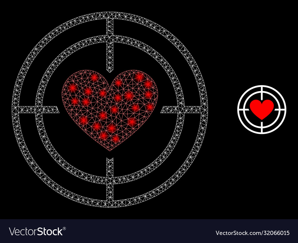 Love target - bright web net with lightspots vector image Love target - bright web net with lightspots