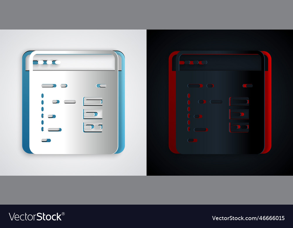 Paper cut software web developer programming code vector image Paper cut software web developer programming code