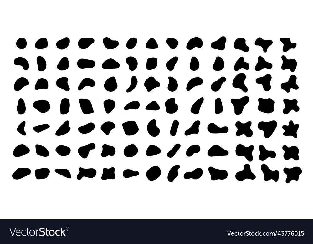 Random shapes black blobs round abstract organic vector image Random shapes black blobs round abstract organic
