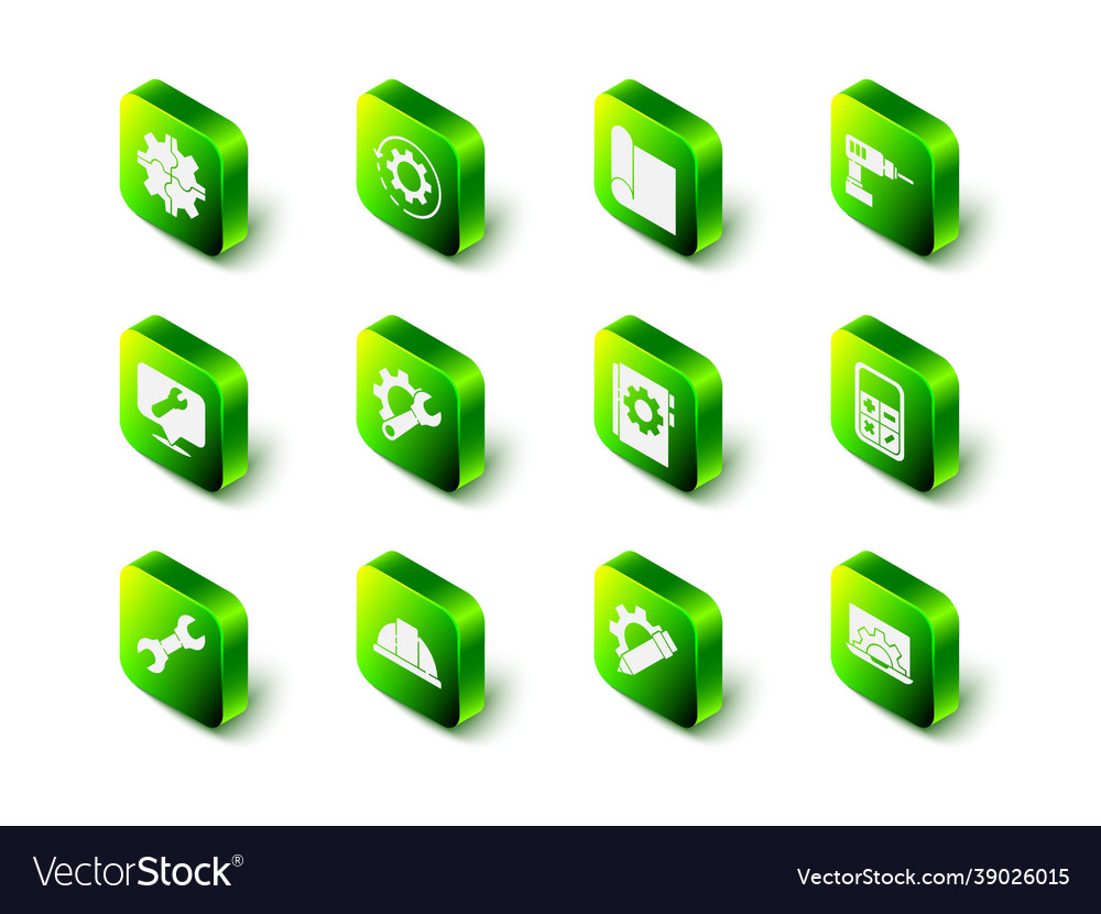 Set gear and arrows as workflow graphing paper vector image Set gear and arrows as workflow graphing paper