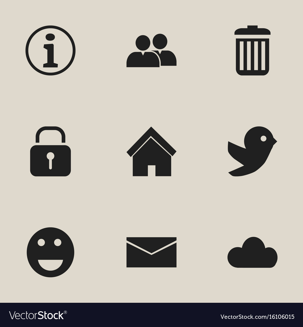 Set of 9 editable web icons includes symbols