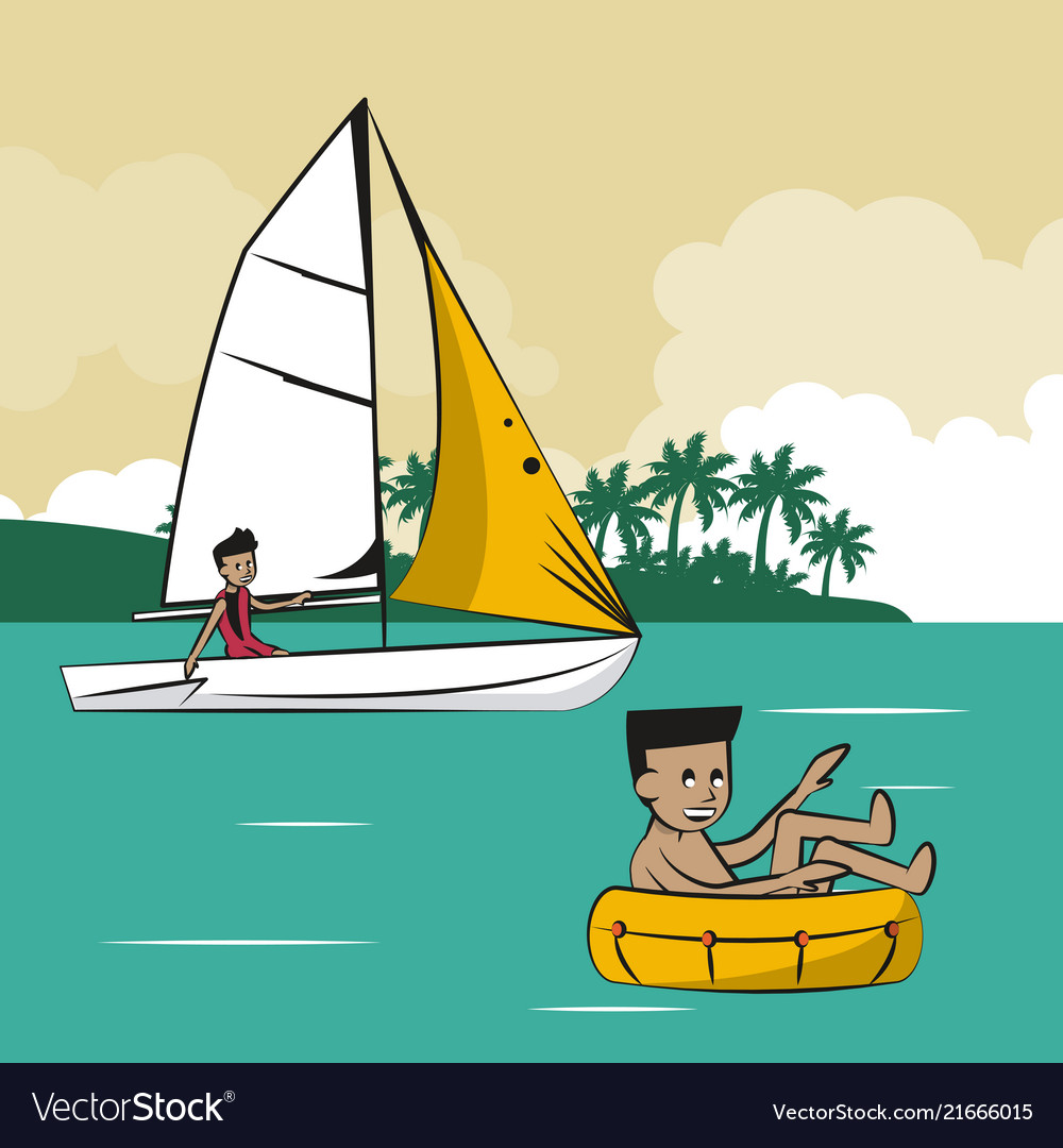 Summer water sport concept Royalty Free Vector Image