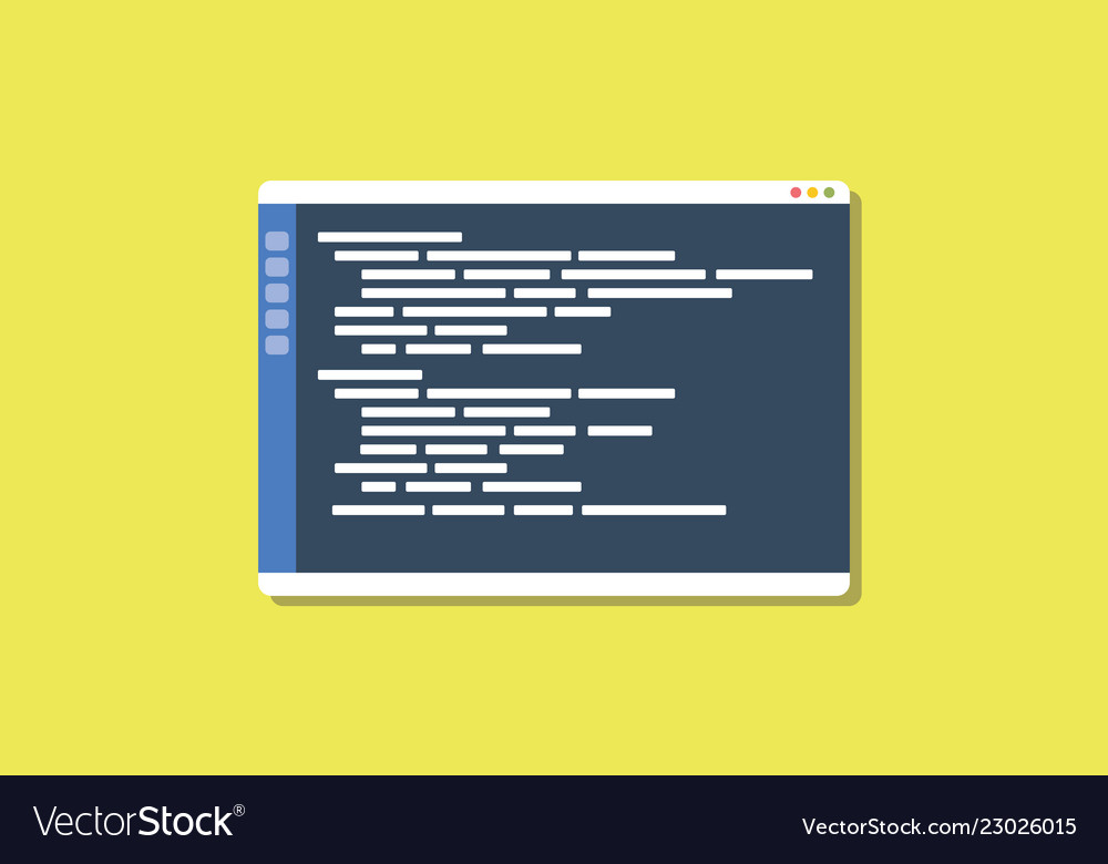 Text editor programming icon with flat style and Vector Image