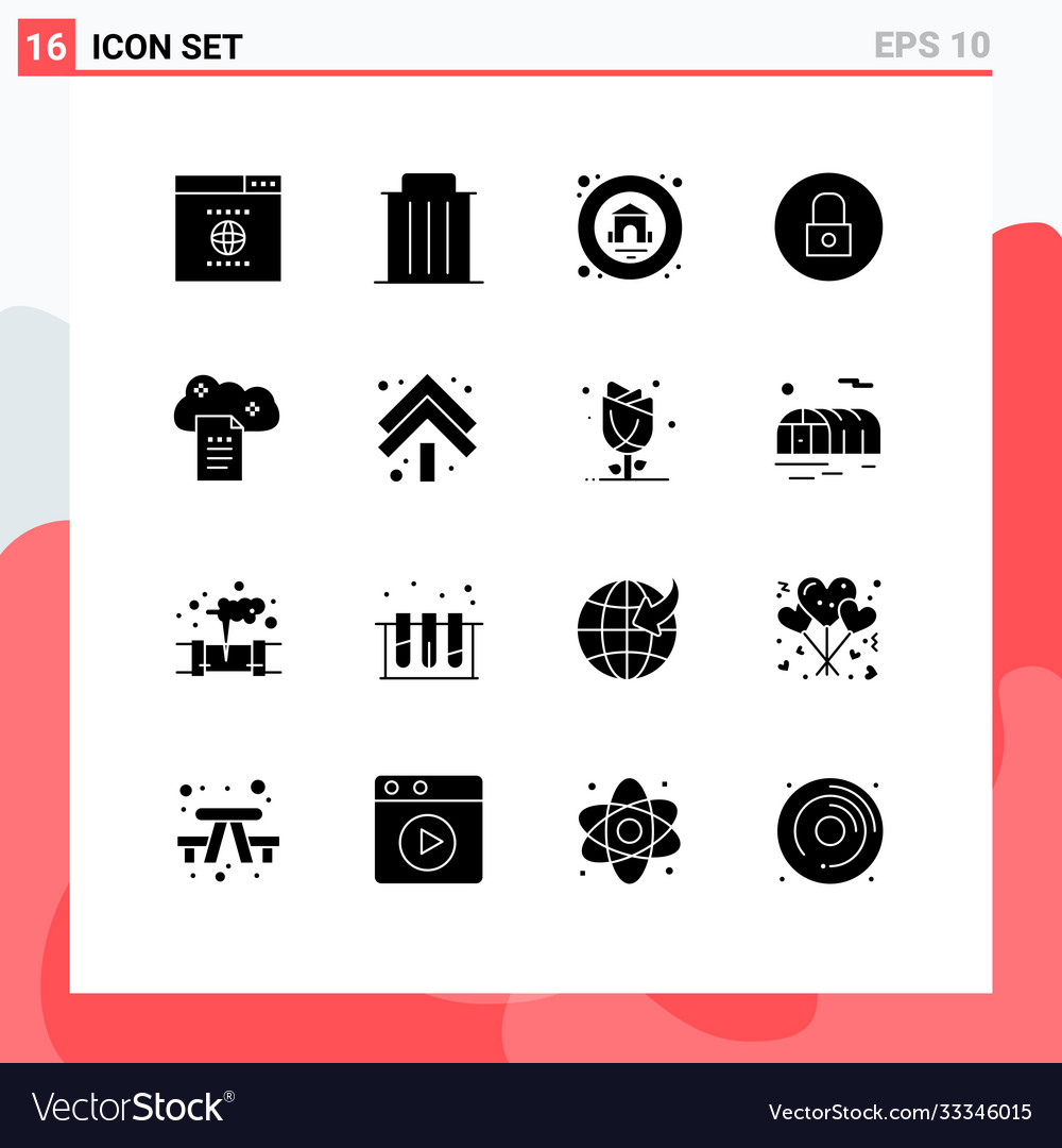 Universal icon symbols group 16 modern solid