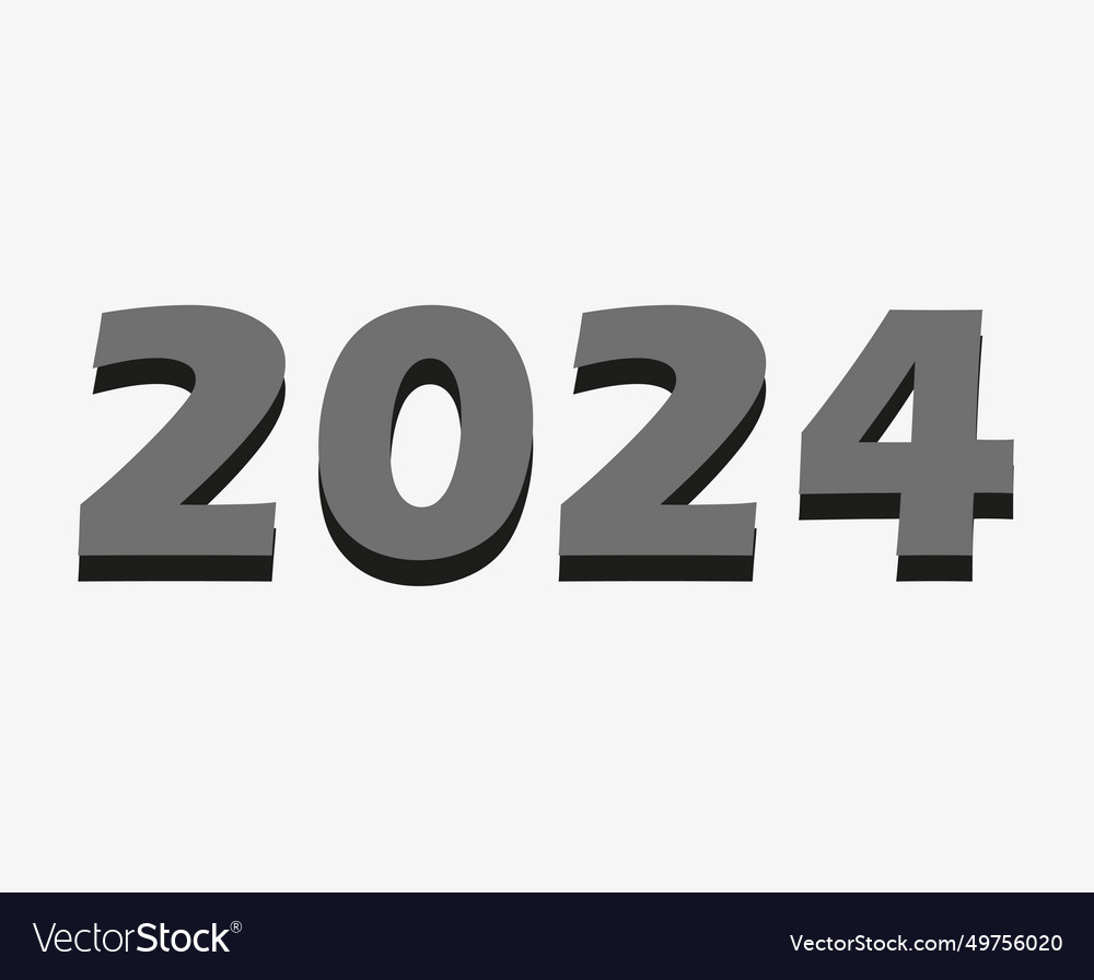 2024 happy new year abstract gray graphic design Vector Image