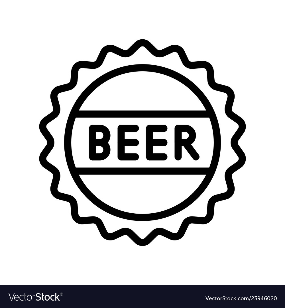 Beer bottle cap feast of saint patrick line icon Vector Image