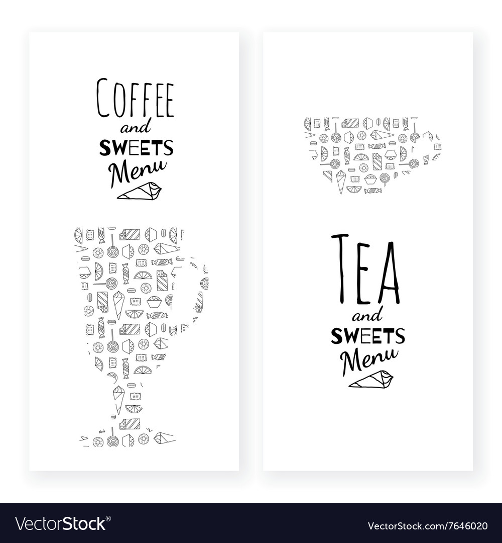 black and white stylish dessert menu template with