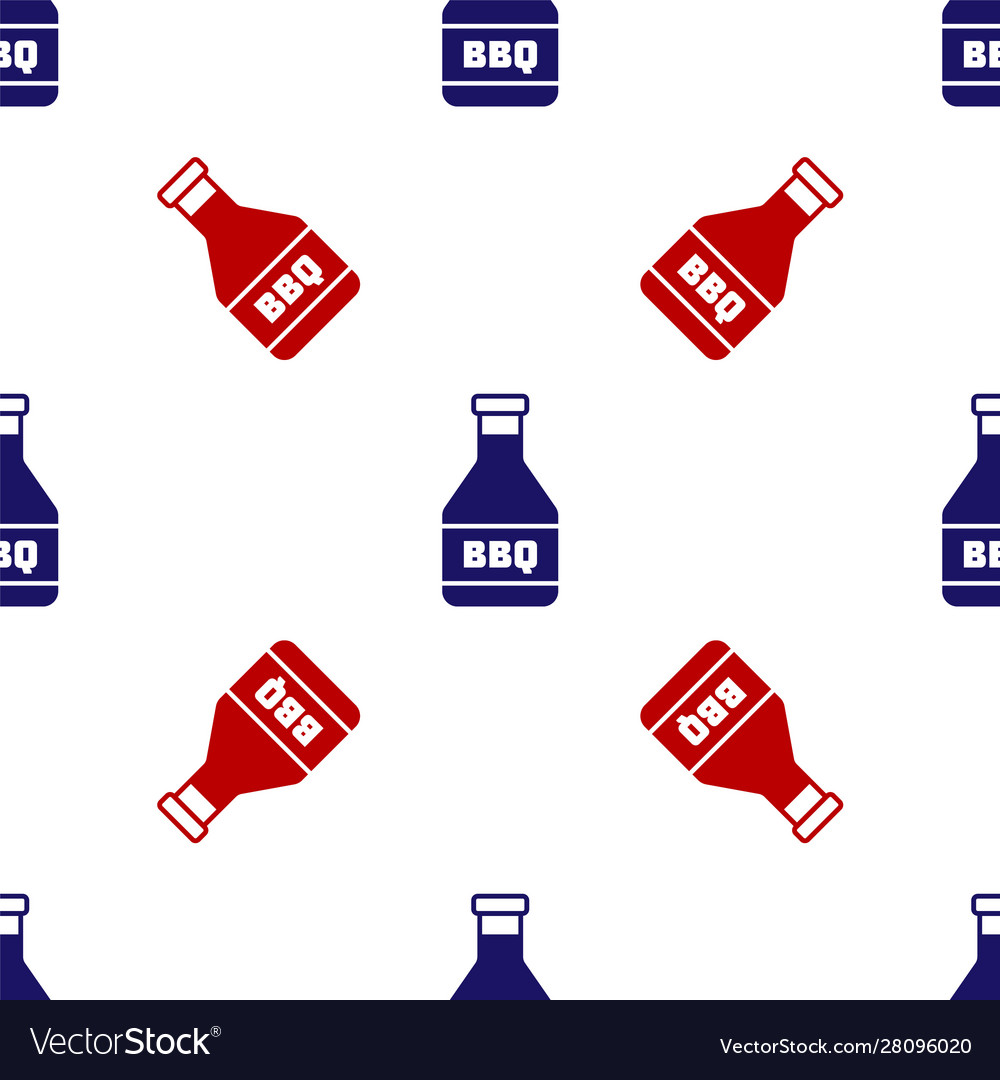 Blue and red ketchup bottle icon isolated seamless