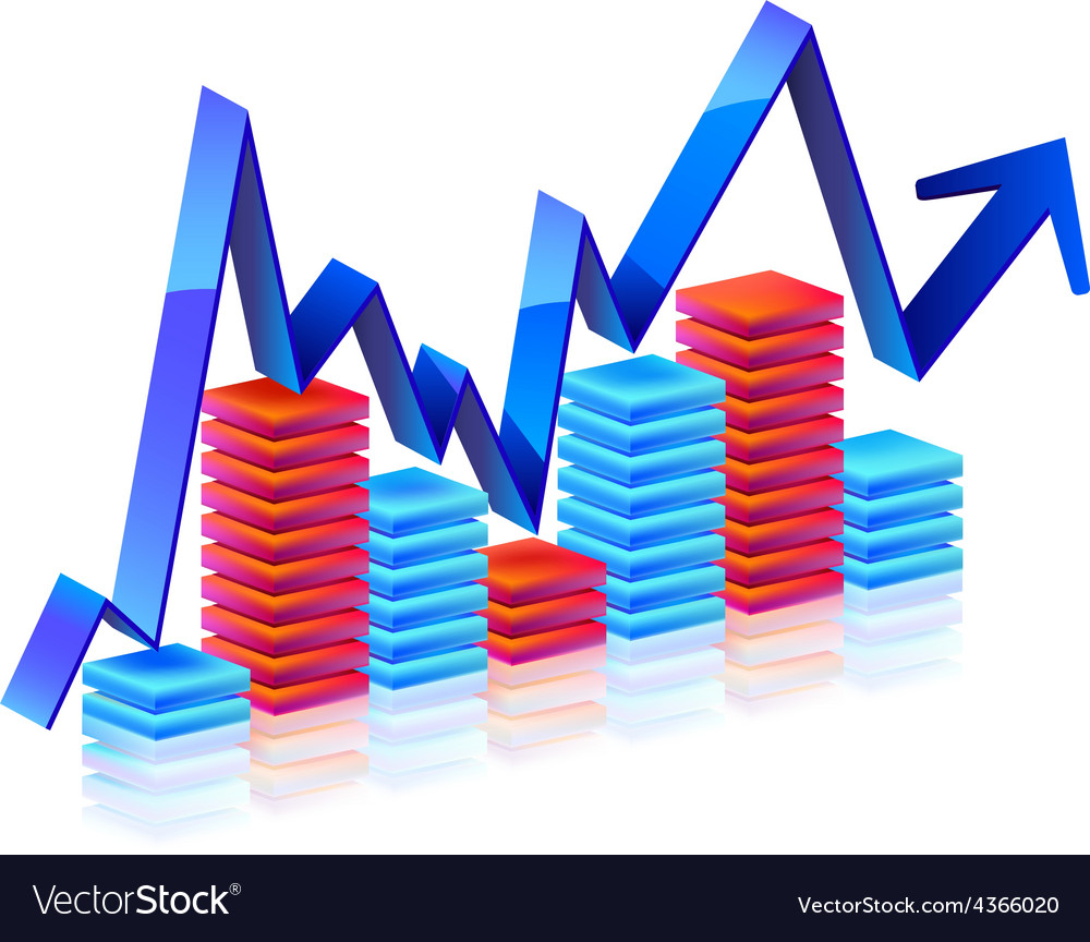 Business graph with arrow