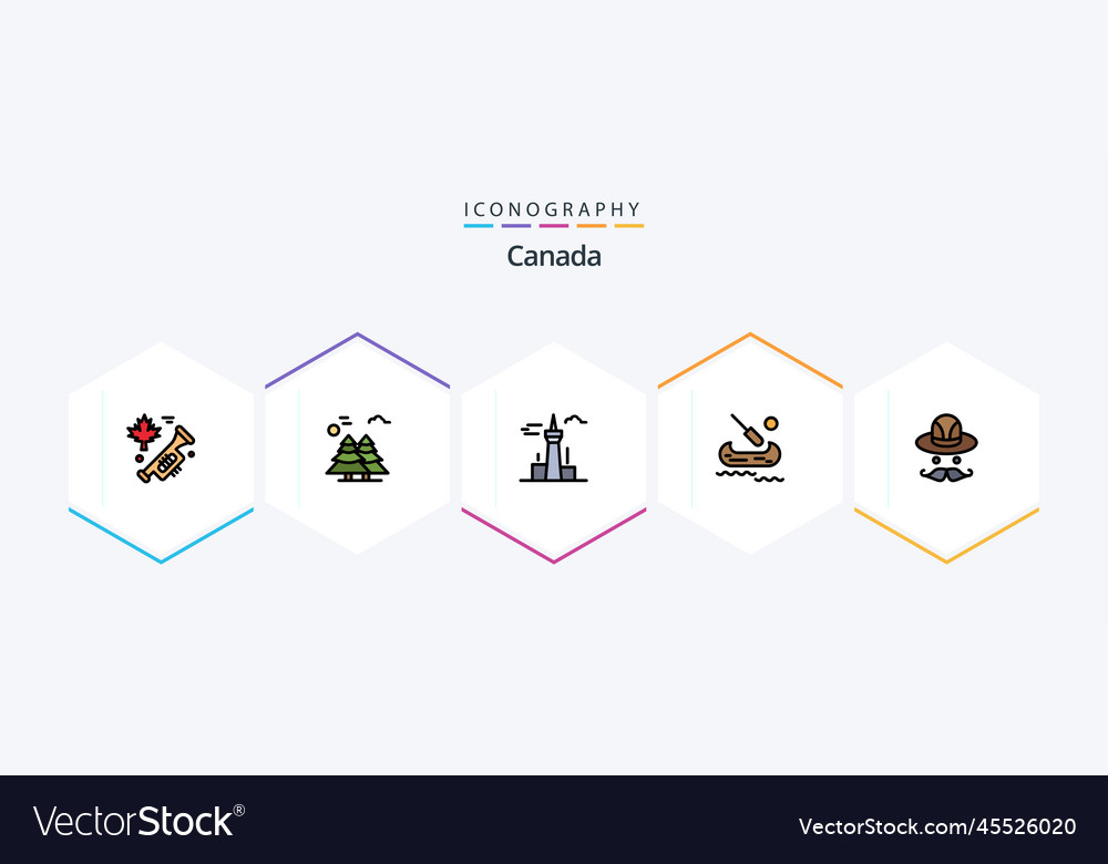 Canada 25 filledline icon pack including hat