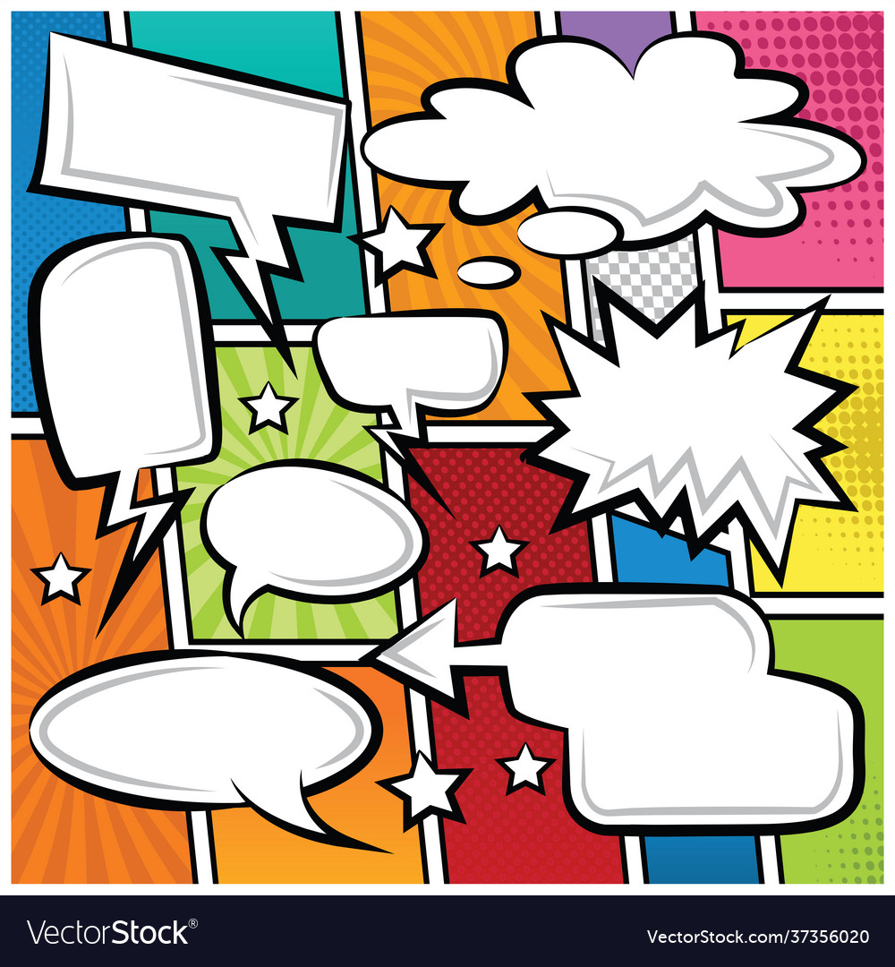 Comic bubble speech balloons cartoon Royalty Free Vector