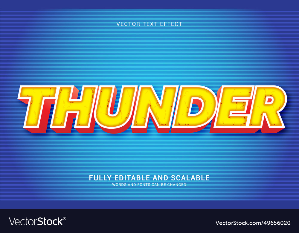 Editable text effect thunder style