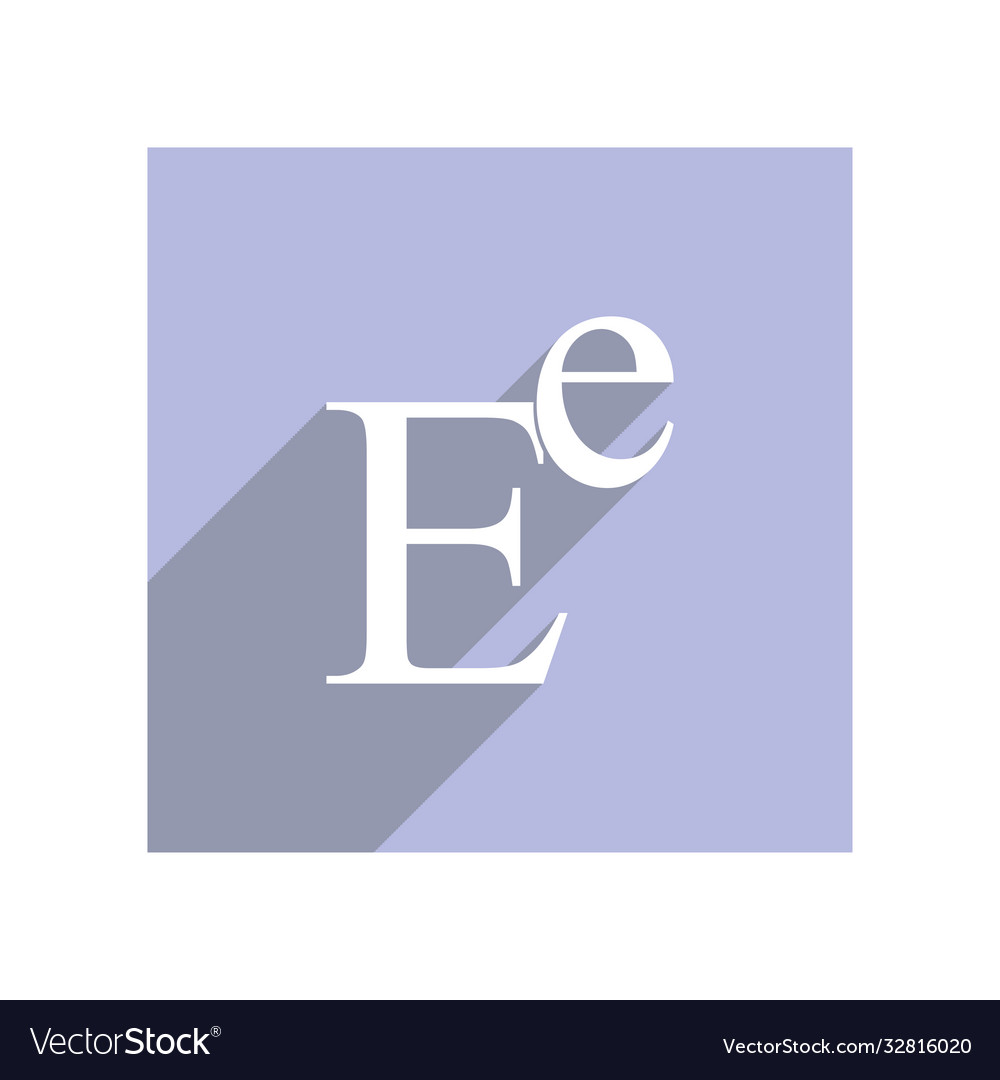 Flat icon with lowercase and uppercase e