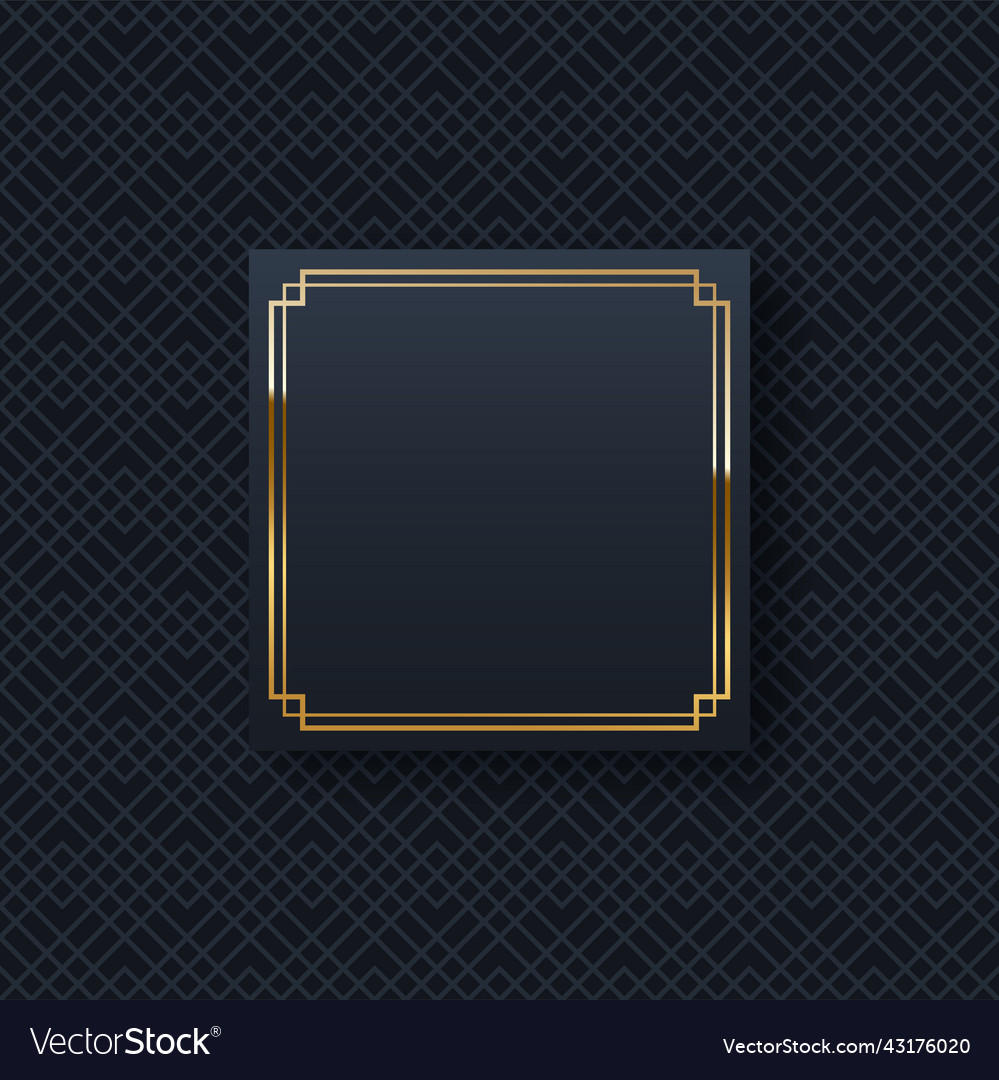 Golden frame minimalistic template with text space vector image Golden frame minimalistic template with text space