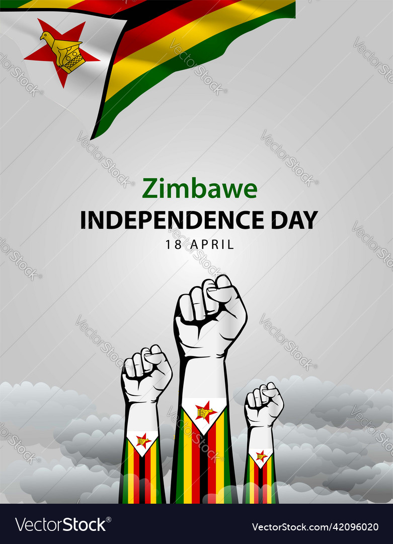 Happy independence day zimbabwe greetings design Vector Image
