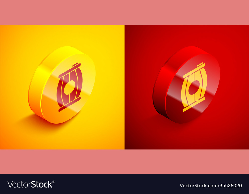 Isometric gun powder barrel icon isolated