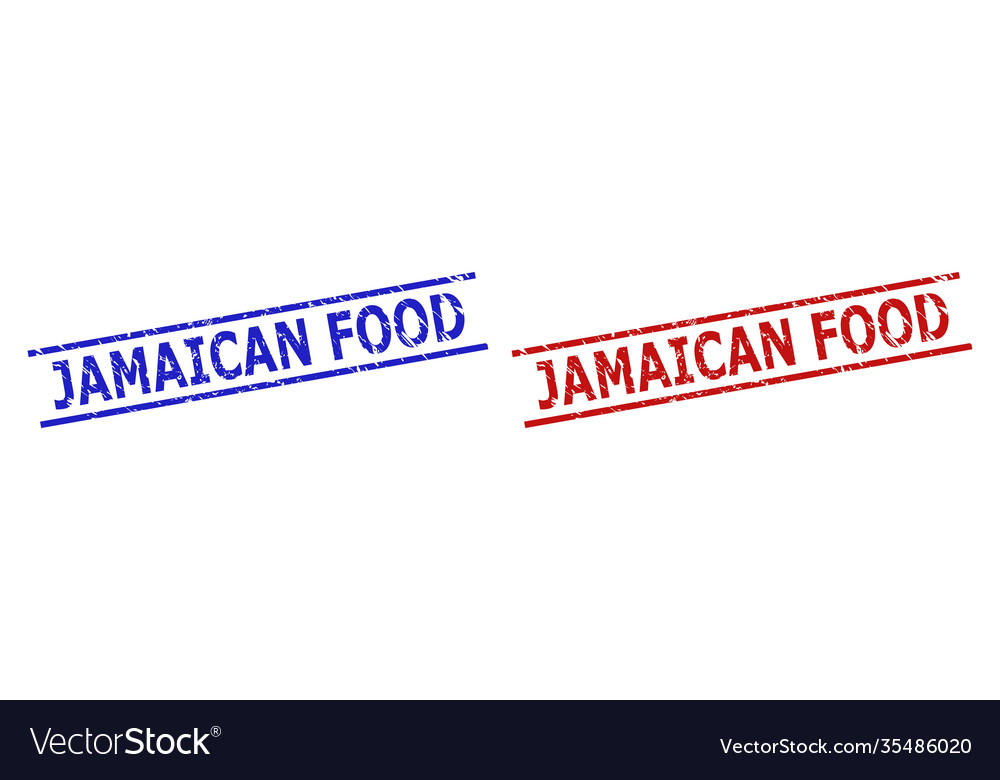 Jamaican food stamp seals with grunge style Vector Image