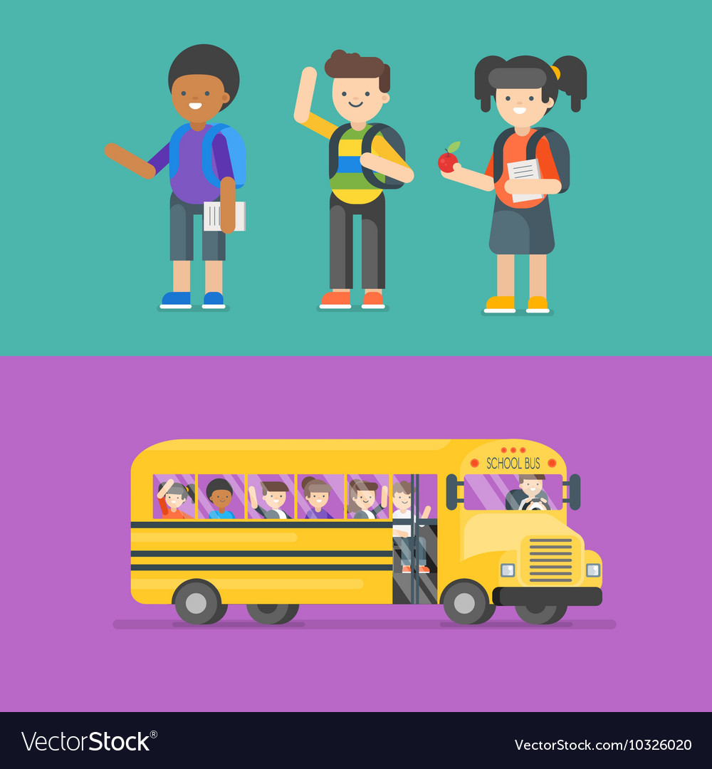 Kids at school and in bus