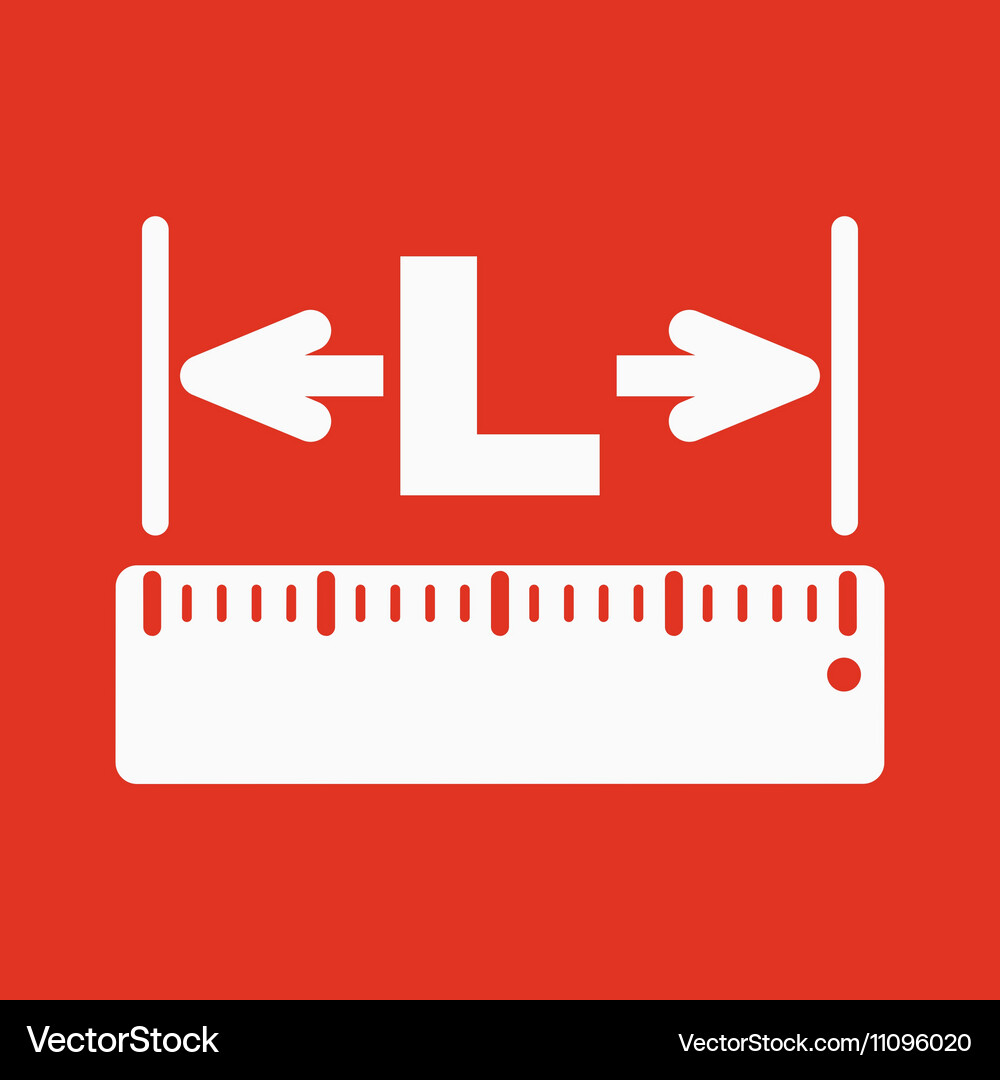 Length icon longitude yardage lgth symbol Vector Image