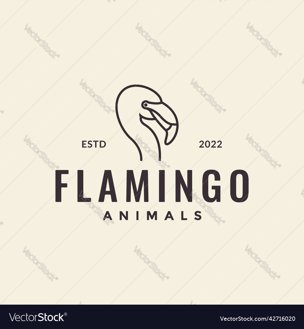 Linie flamingo minimalistische Hipster Logo Design