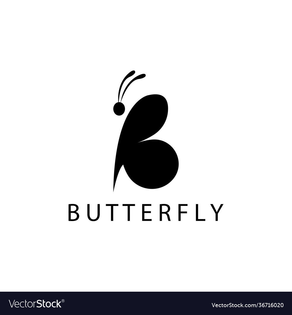 Logo butterfly initial b alphabet design Vector Image