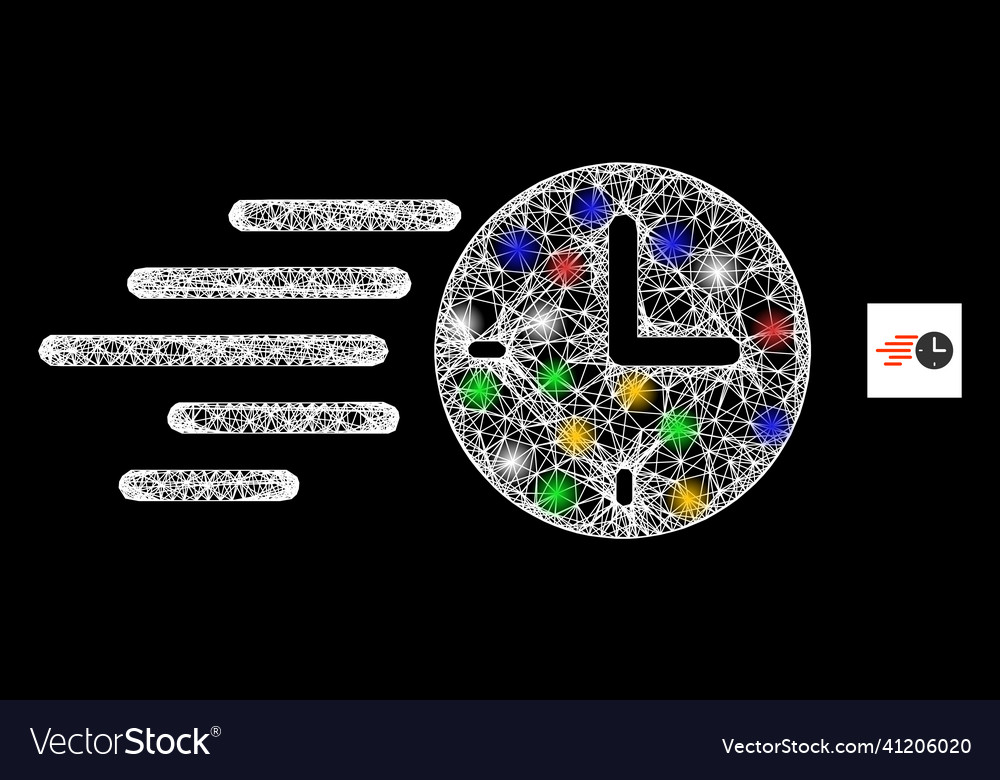 Network mesh time movement icon with multicolored Vector Image Network mesh time movement icon with multicolored