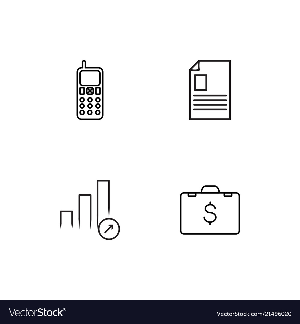 Office linear icons set simple outline