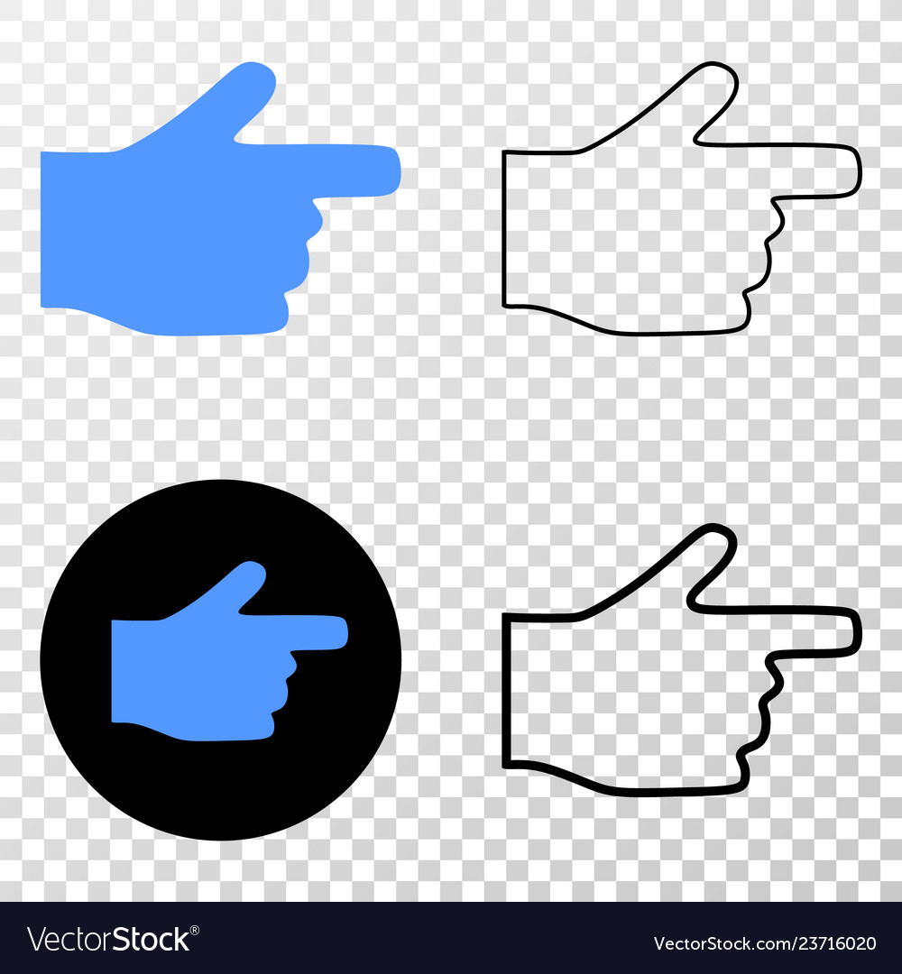 Right pointer finger eps icon with contour