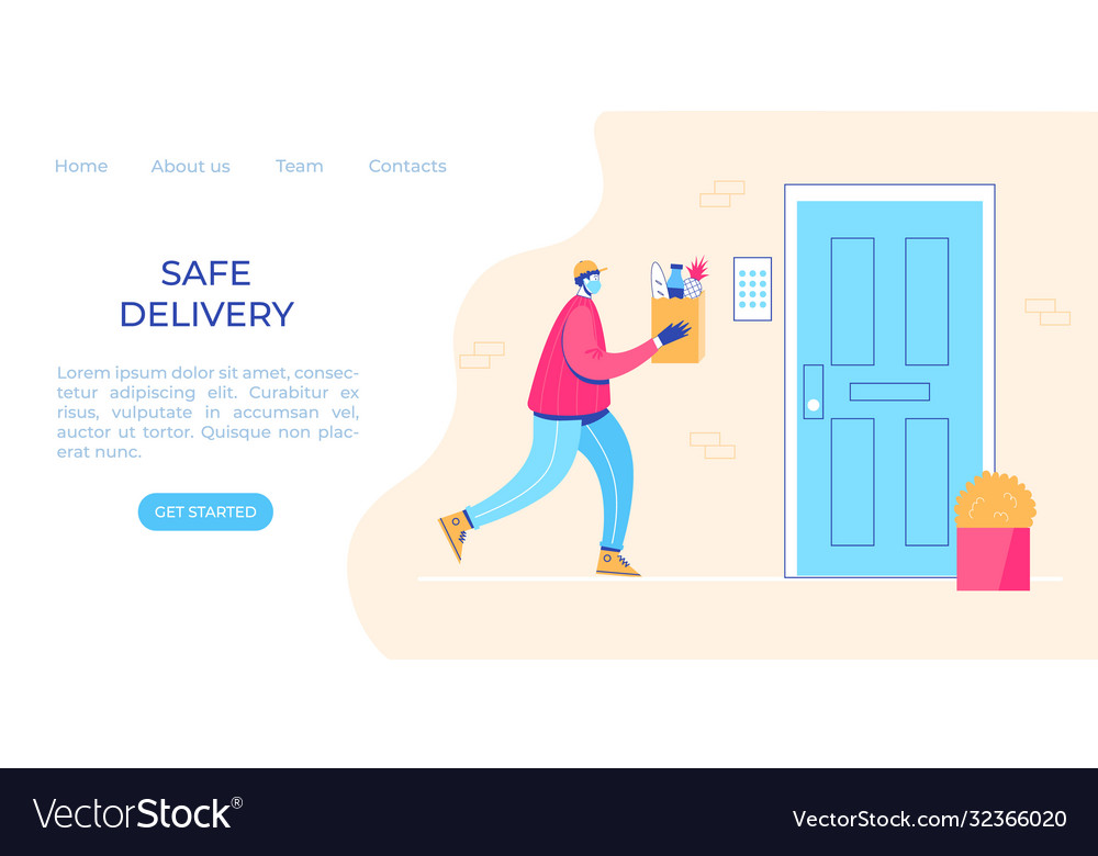 Safe delivery concept vector image Safe delivery concept
