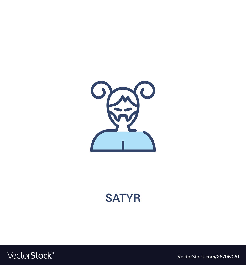 Satyr concept 2 colored icon simple line element vector image Satyr concept 2 colored icon simple line element